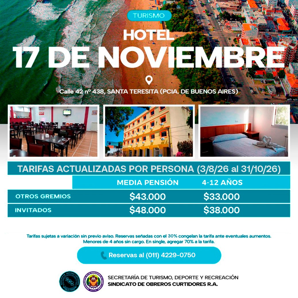 Hotel 17 de Noviembre Santa Teresita Tarifas